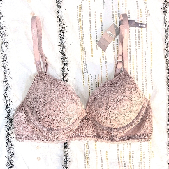 aerie Other - Aerie NWT Real Happy Plunge Push Up Bra Pebble